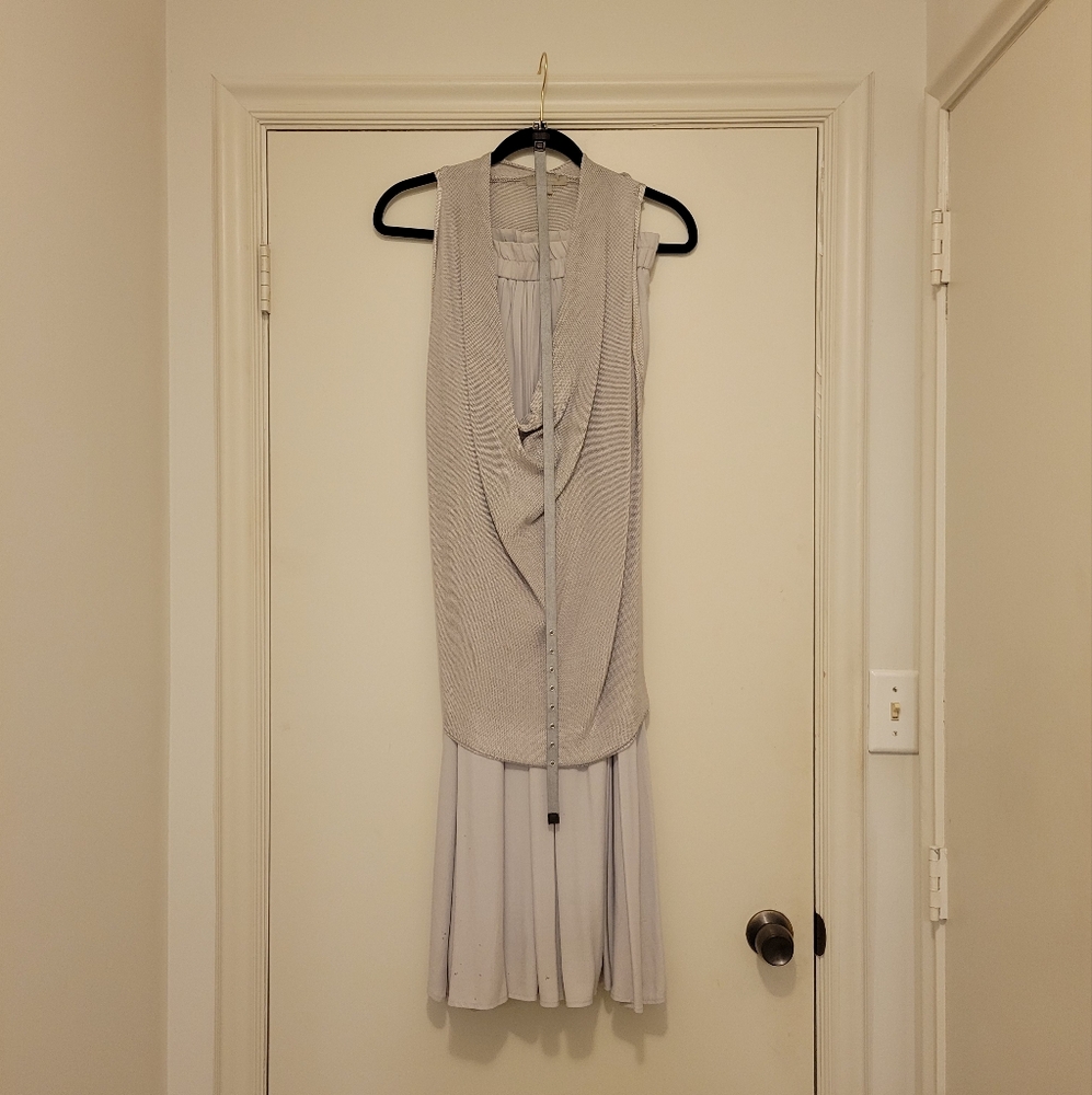 Elegant Gray Sleeveless Dress